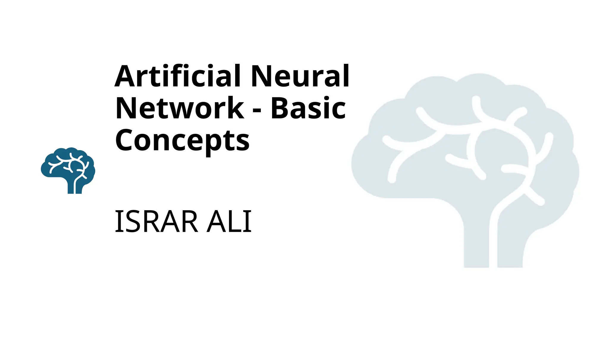 Artificial Neural
Network - Basic
Concepts
ISRAR ALI
 