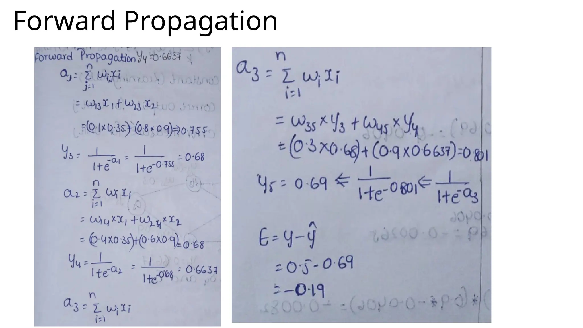 Forward Propagation
 