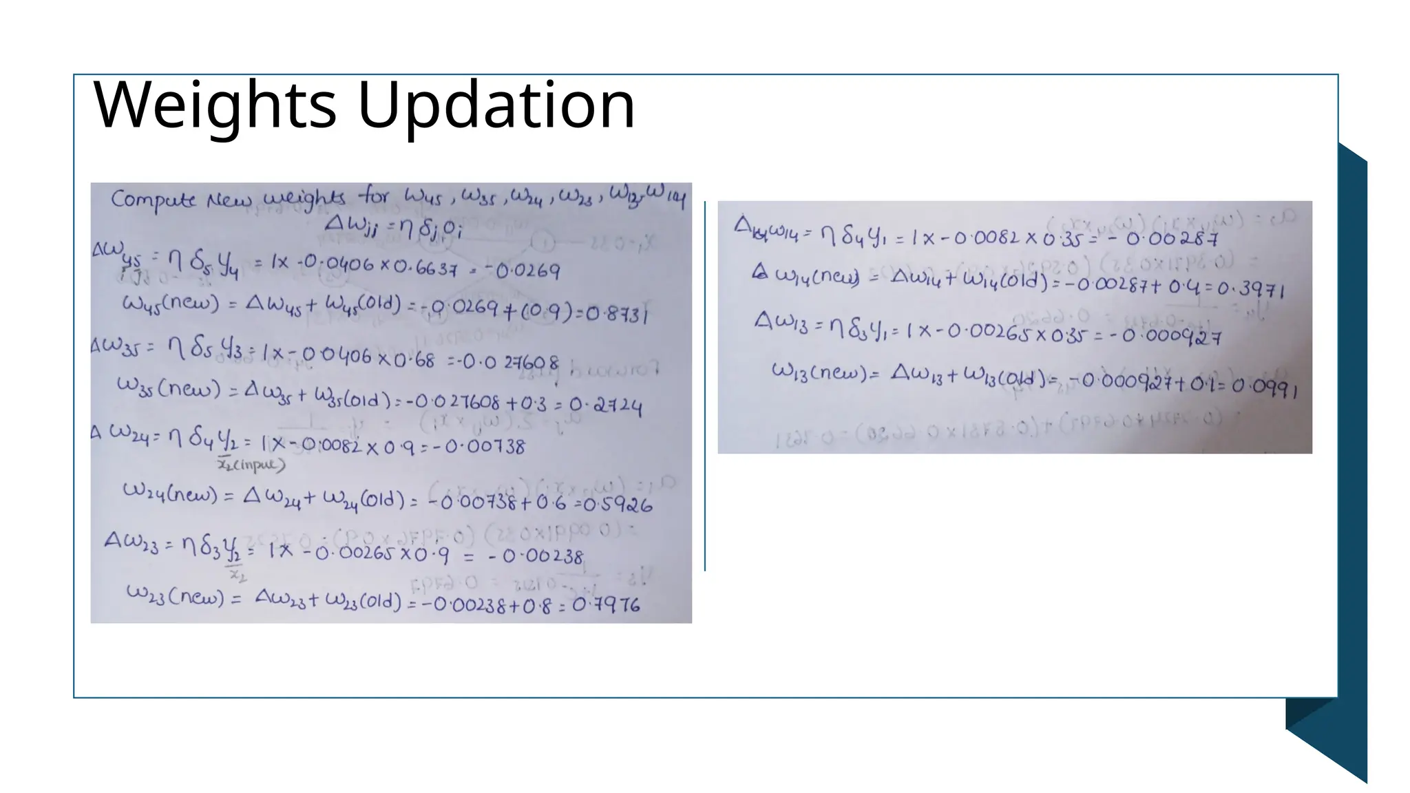 Weights Updation
 