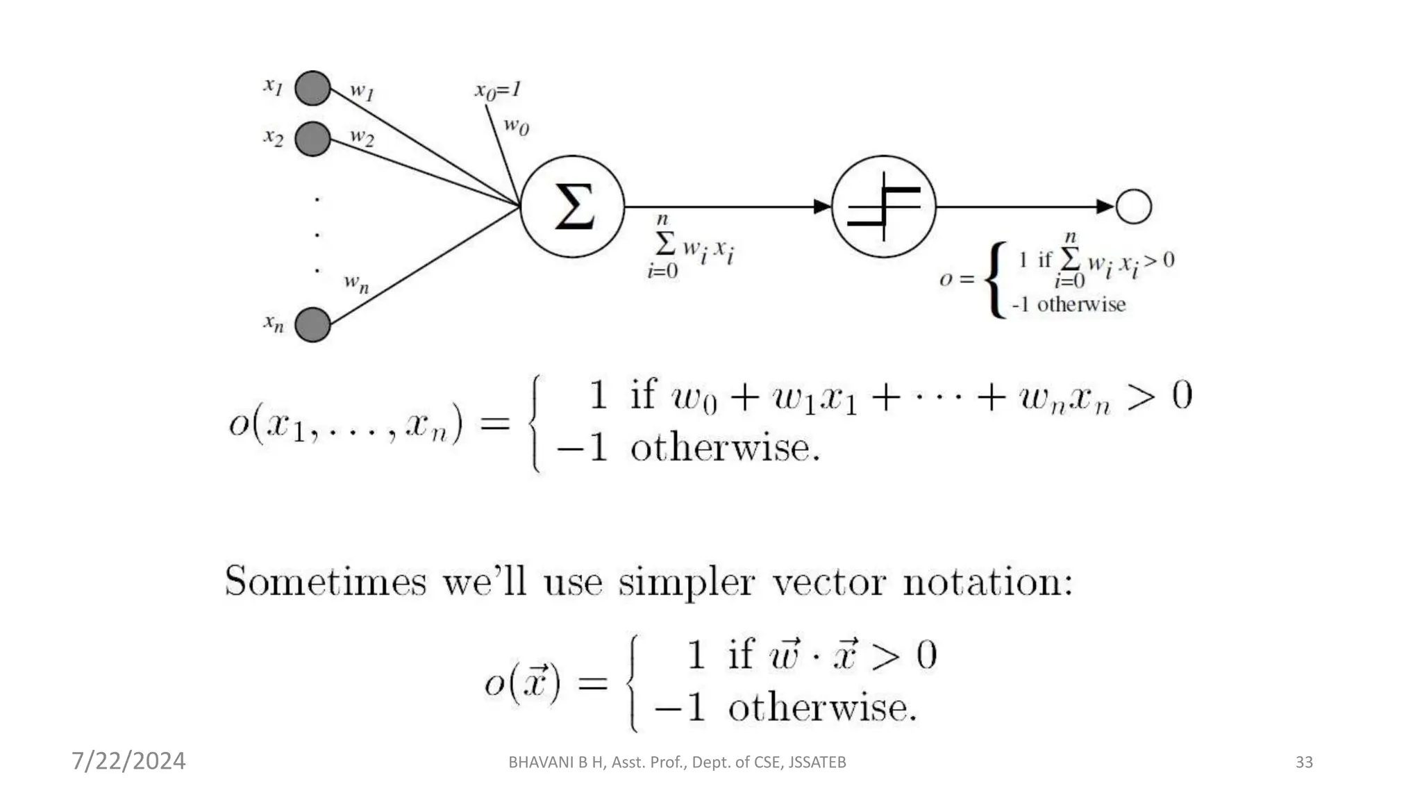 BHAVANI B H, Asst. Prof., Dept. of CSE, JSSATEB 33
7/22/2024
 