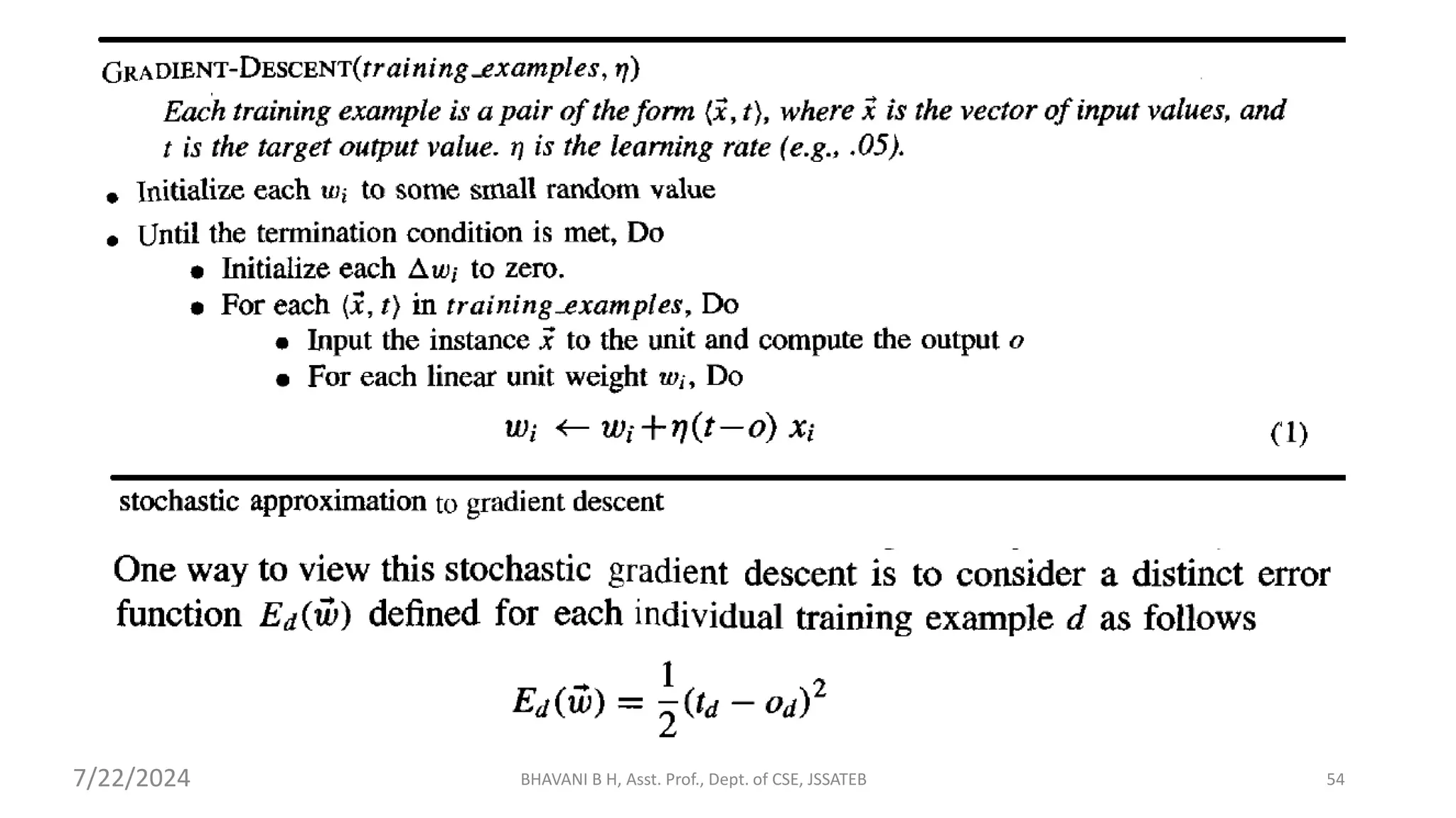 BHAVANI B H, Asst. Prof., Dept. of CSE, JSSATEB 54
7/22/2024
 