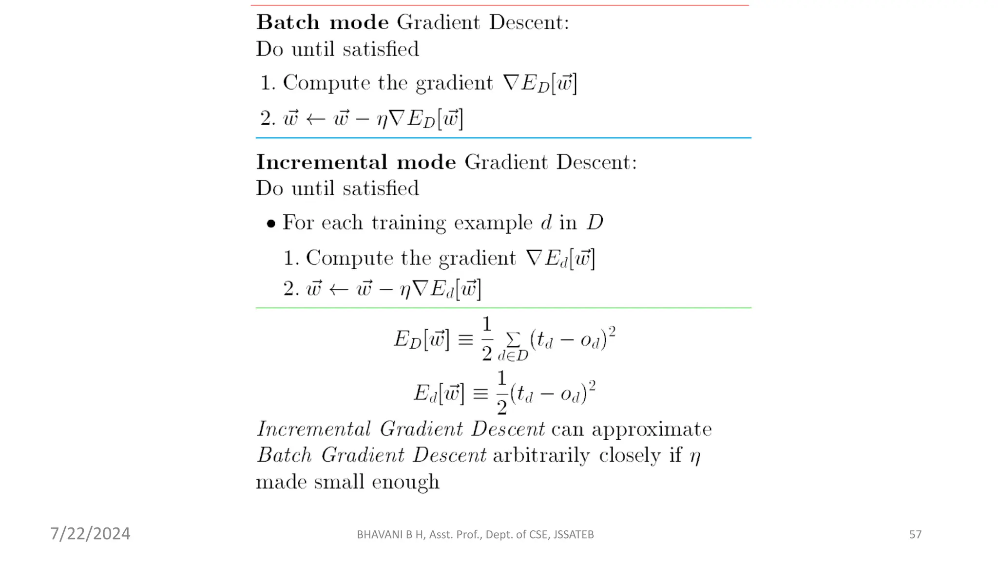 BHAVANI B H, Asst. Prof., Dept. of CSE, JSSATEB 57
7/22/2024
 