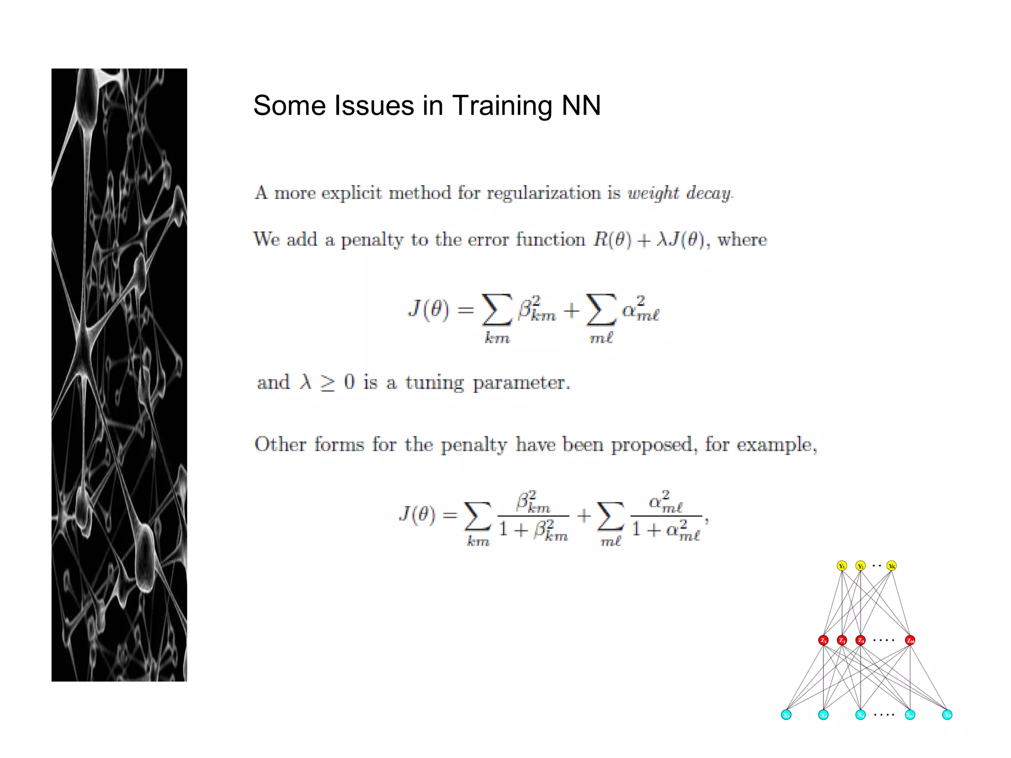 Some Issues in Training NN
 