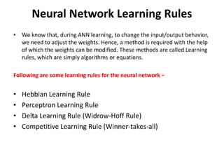 Artificial neural networks | PPTX