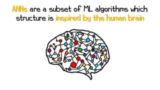 ANNs are a subset of ML algorithms which
structure is inspired by the human brain
 