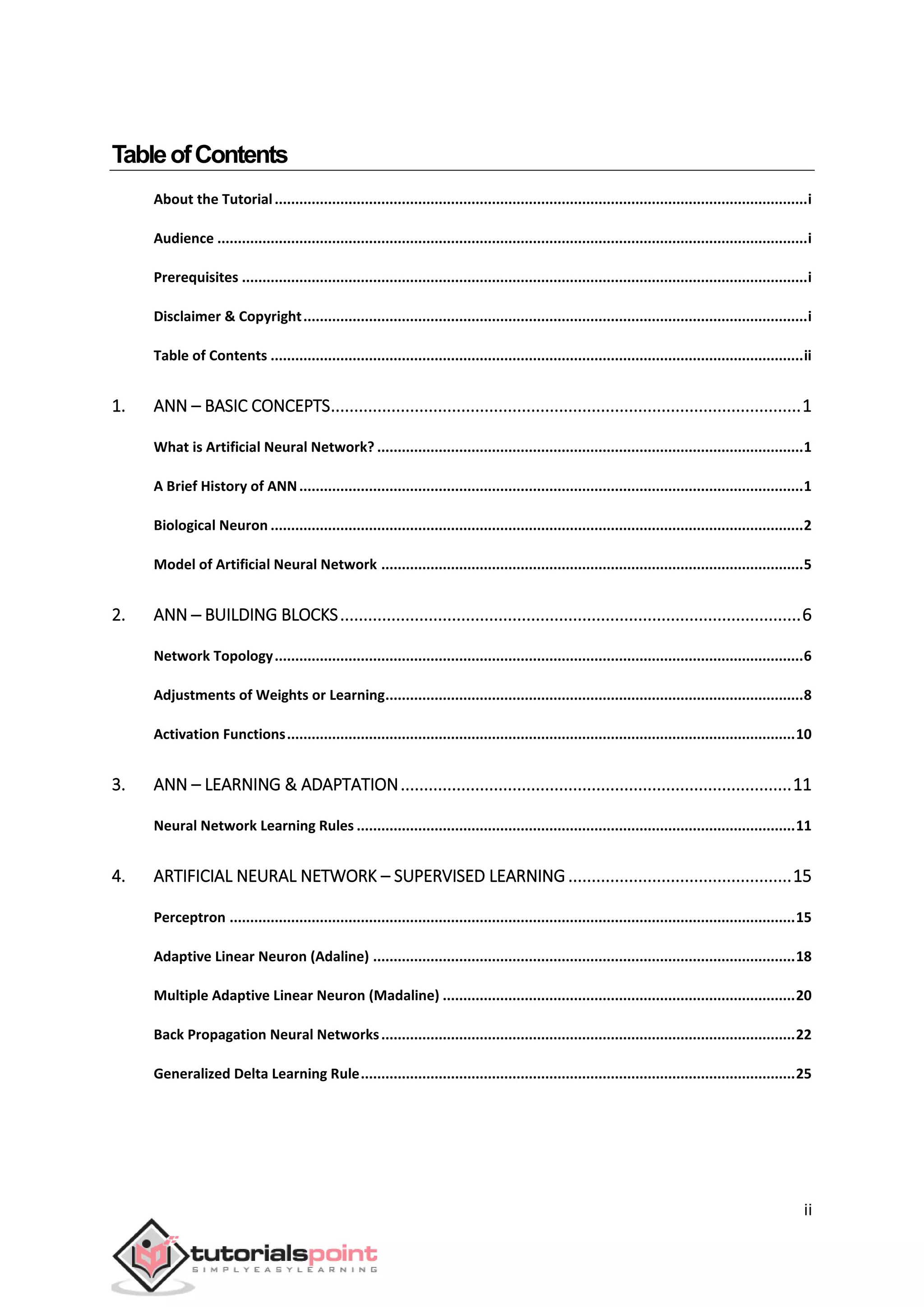 Artificial neural network tutorial pdf