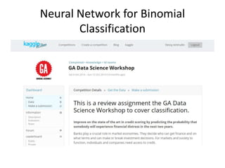 Neural Network for Binomial
Classification
 