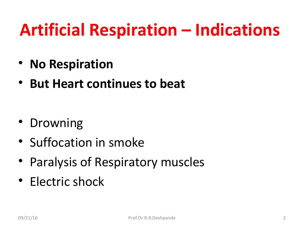 Artificial respiration