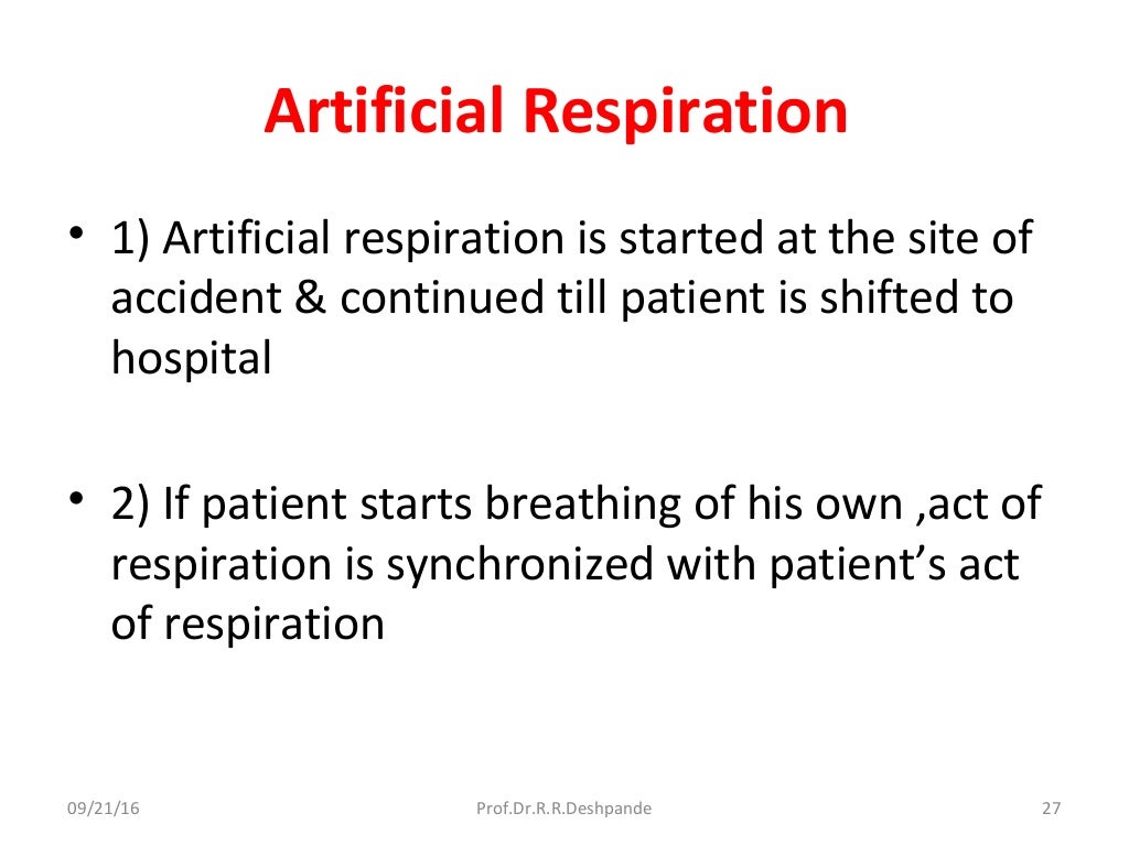 Artificial respiration