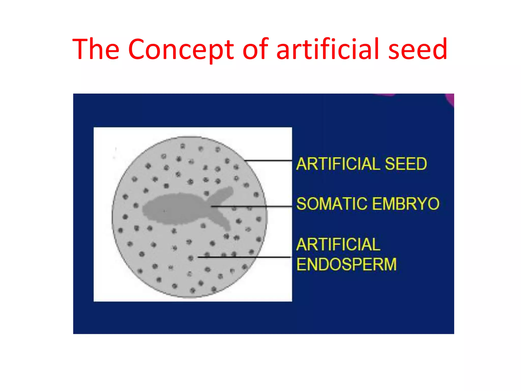 The Concept of artificial seed
 