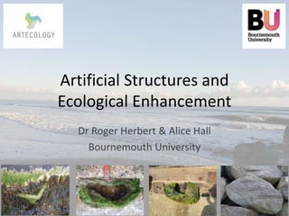 Artificial Structures and
Ecological Enhancement
Dr Roger Herbert & Alice Hall
Bournemouth University
 