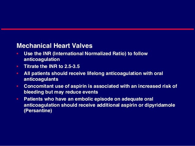 inr normal range mechanical valve