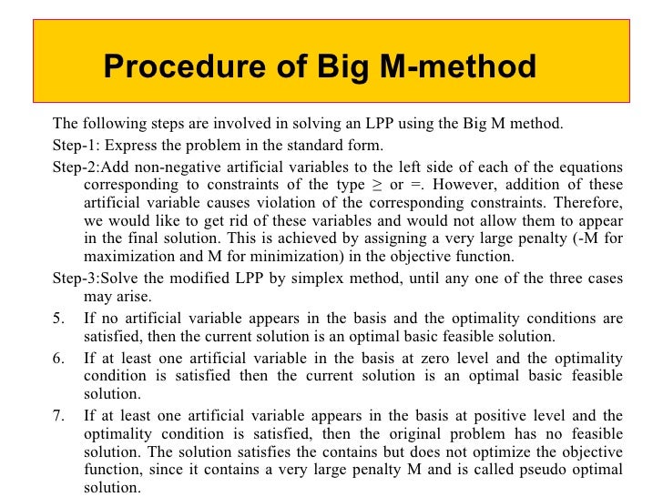 Artificial Variable Technique