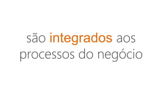 são integrados aos
processos do negócio
 