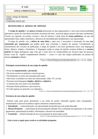 Artigo de Opinião e Análise de Protocolos de Exercício para Gasto ...