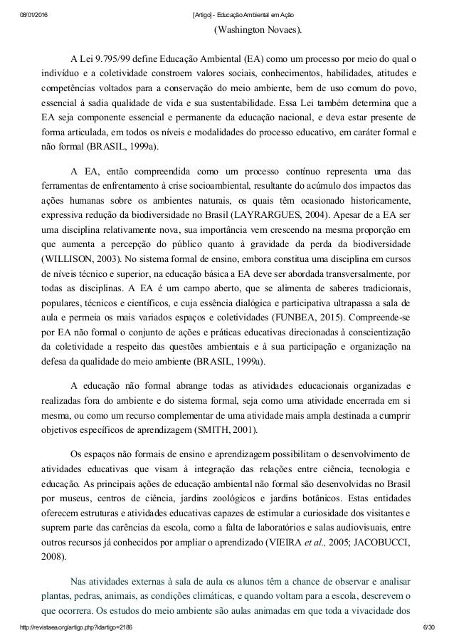 Educacao ambiental artigos
