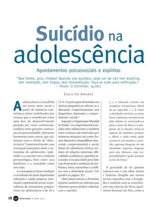 Suicídio na Adolescência (Artigo, Leila do Amaral) 