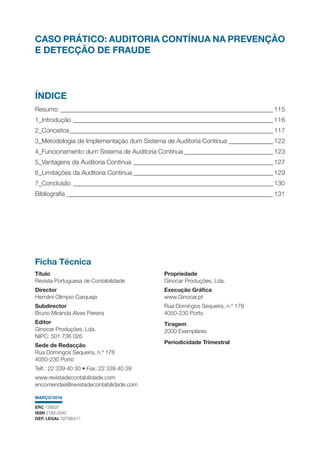Auditoria Contínua na Prevenção e Deteção de Fraude | PDF