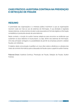 Auditoria Contínua na Prevenção e Deteção de Fraude | PDF