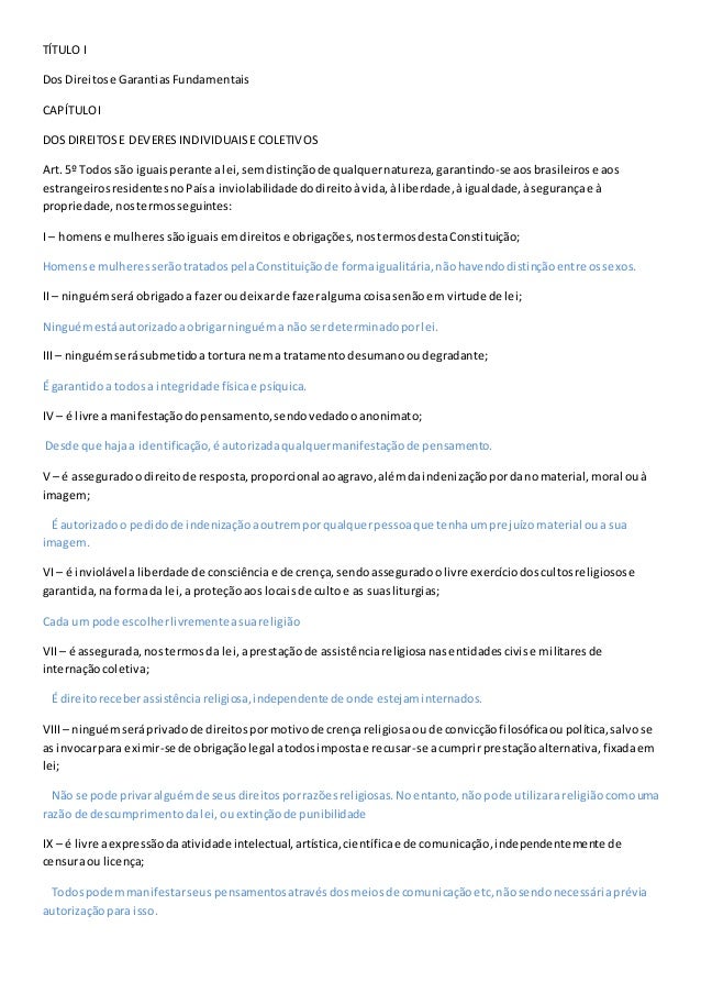 Cf 88 artigo 5