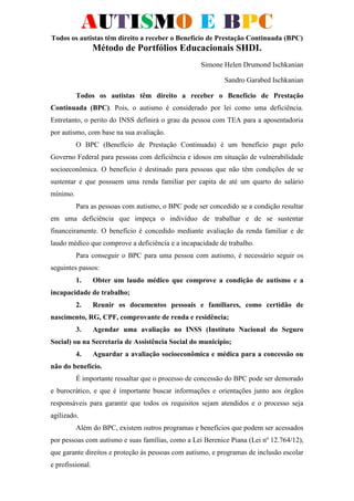 ARTIGO AUTISMO E BPC LOAS INSS.pdf