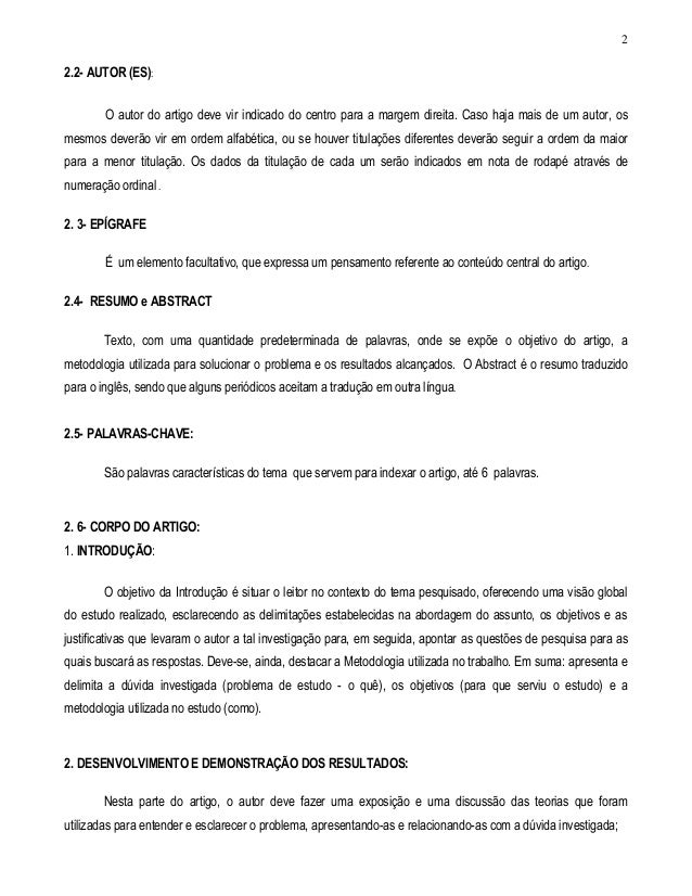 Caracteristicas do artigo cientifico