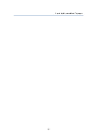 32
Capitulo III – Análise Empírica.
 
