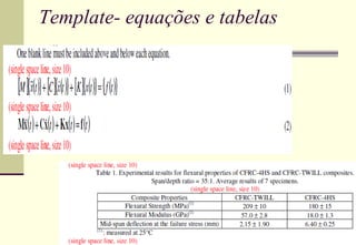 Template- equações e tabelas 