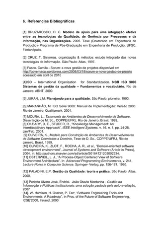 Como foi utilizado o Modelo de Qualidade