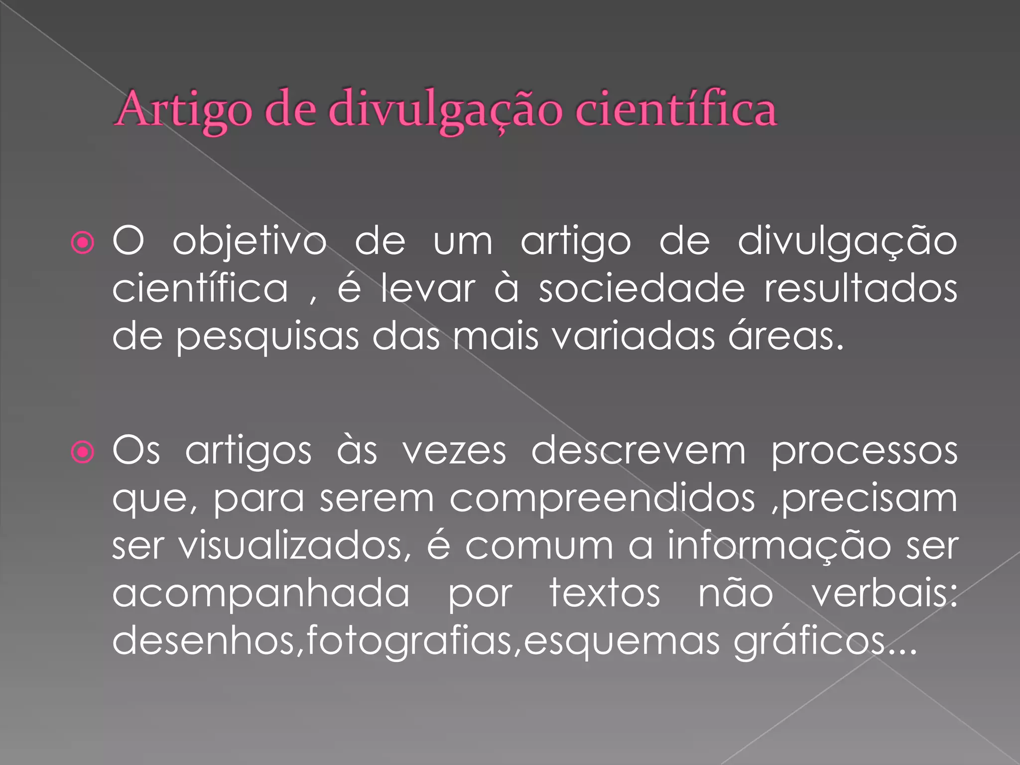 Artigo de divulgação científica | PPTX
