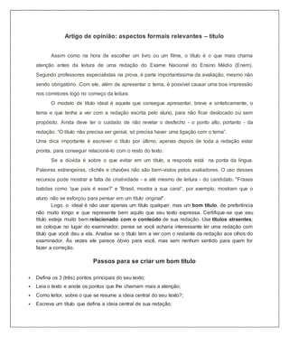 Artigo de opinião título | DOCX