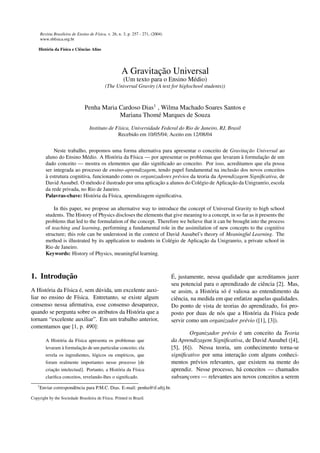 Revista Brasileira de Ensino de F´sica, v. 26, n. 3, p. 257 - 271, (2004)
                                         ı
     ...