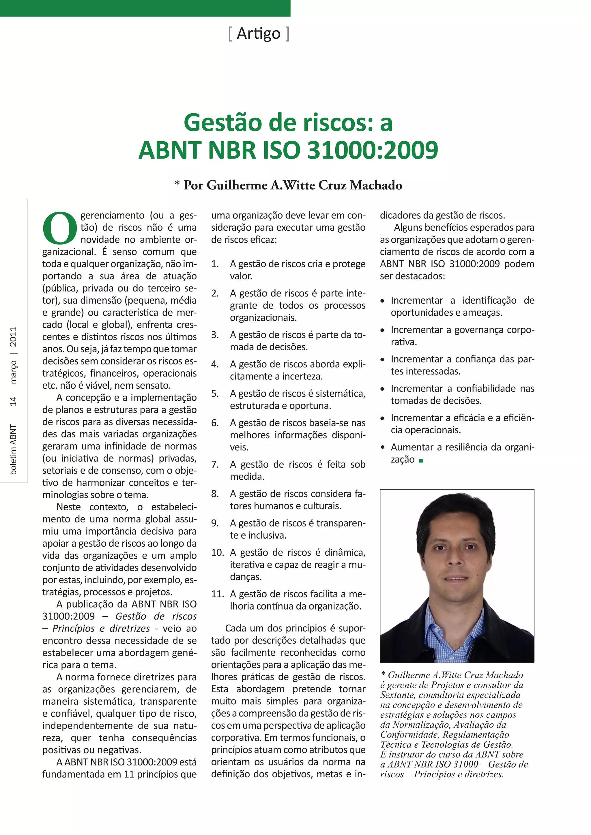 Gestão de Riscos – a norma ABNT NBR ISO 31000 | PDF