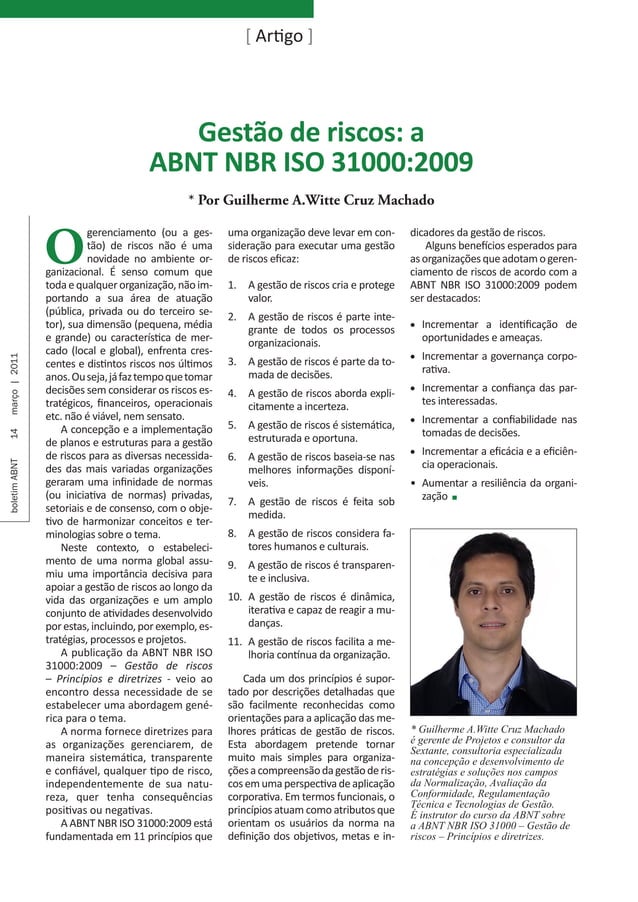 Gestão de Riscos – a norma ABNT NBR ISO 31000 | PDF