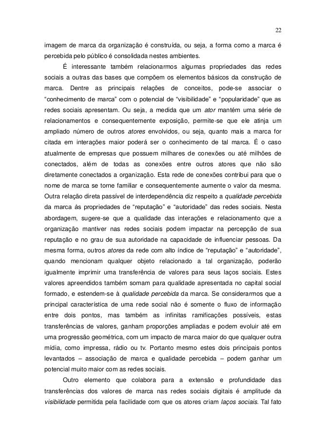 Artigo sobre redes sociais na internet