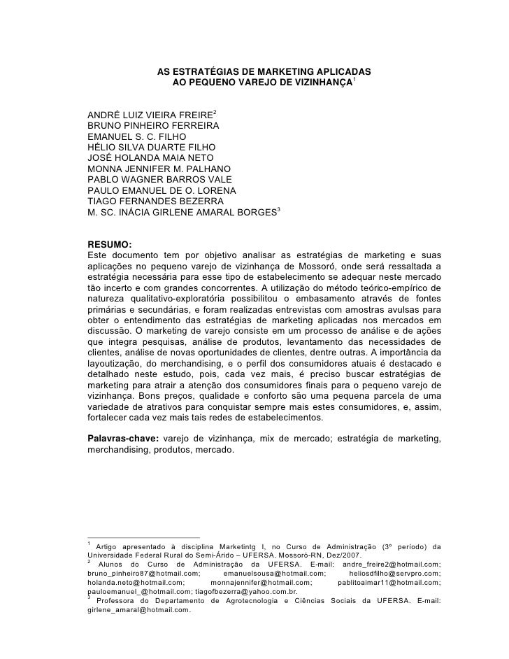 Artigo cientifico marketing de relacionamento