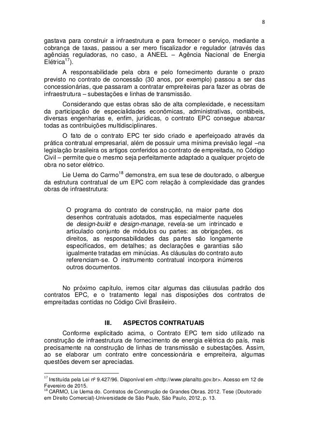 CONTRATOS EM REGIME DE EMPREITADA GLOBAL NA MODALIDADE EPC 