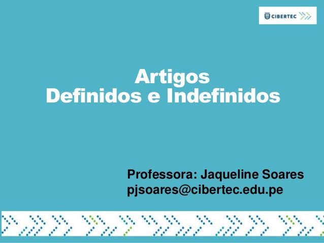 Artigo definido e indefinidos