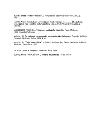 Violência e Mídia: uma abordagem do terror