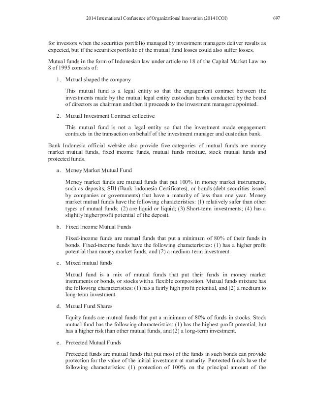 Different Analysis Of Mutual Fund Proportions In Bond Investment Befo