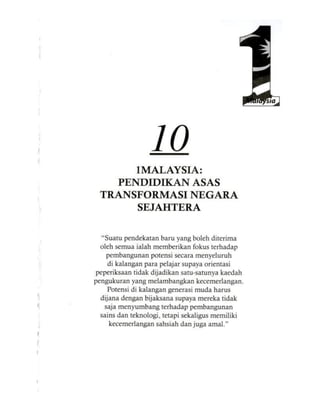 Artikel 10   1 malaysia - pendidikan asas transformasi negara sejahtera