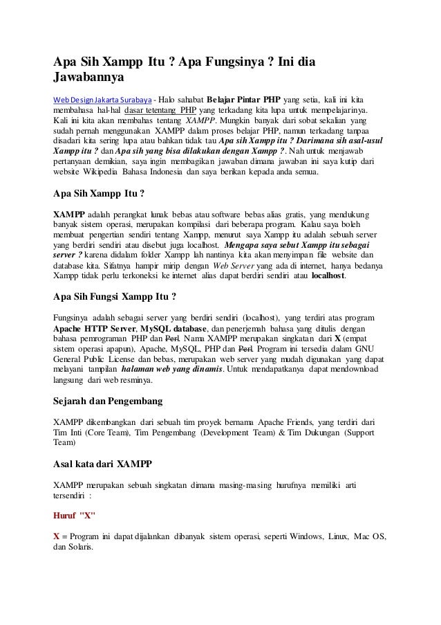 Artikel 14 Apa Sih Xampp Itu Apa Fungsinya Ini Dia Jawabannya
