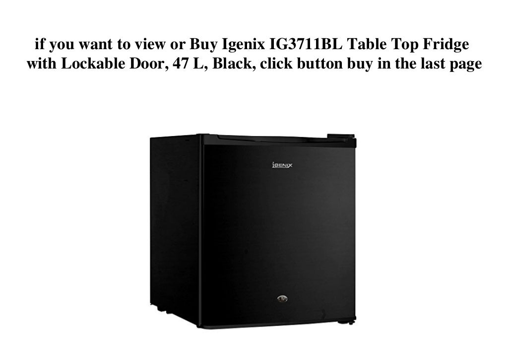 Igenix IG3711BL Table Top Fridge with Lockable Door, 47 L, Black