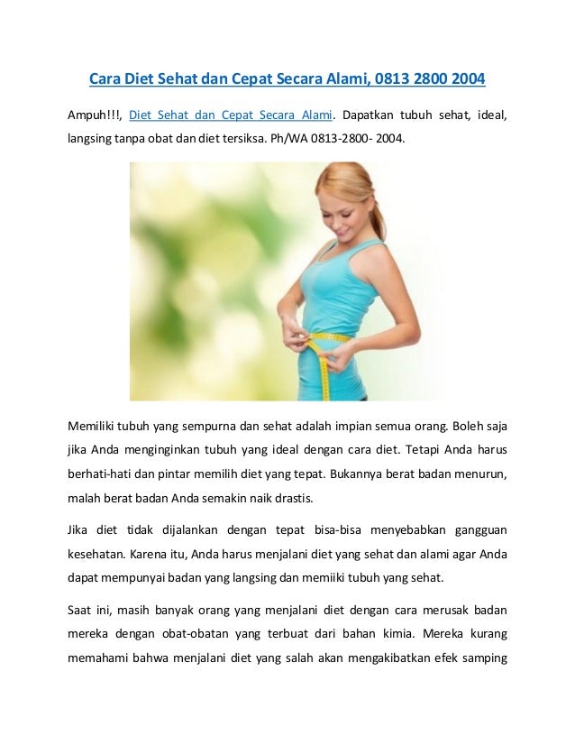 Cara Diet Sehat Dan Cepat Secara Alami 0813 2800 2004
