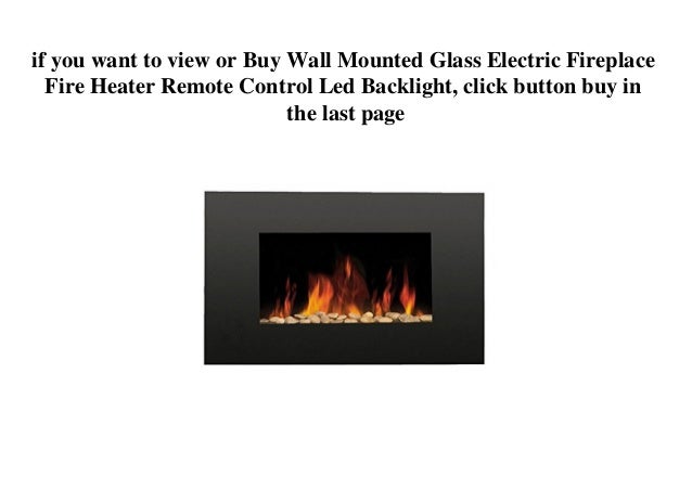 Wall Mounted Glass Electric Fireplace Fire Heater Remote Control Led