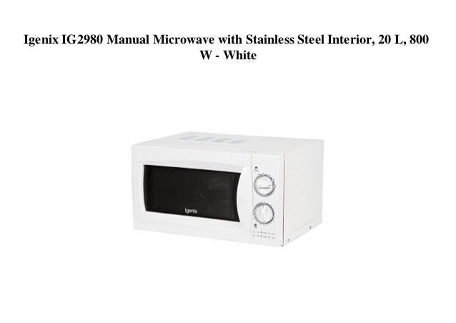 Igenix Ig2980 Manual Microwave With Stainless Steel Interior