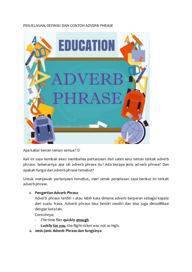 Artikel Ara Adverb Phrase
