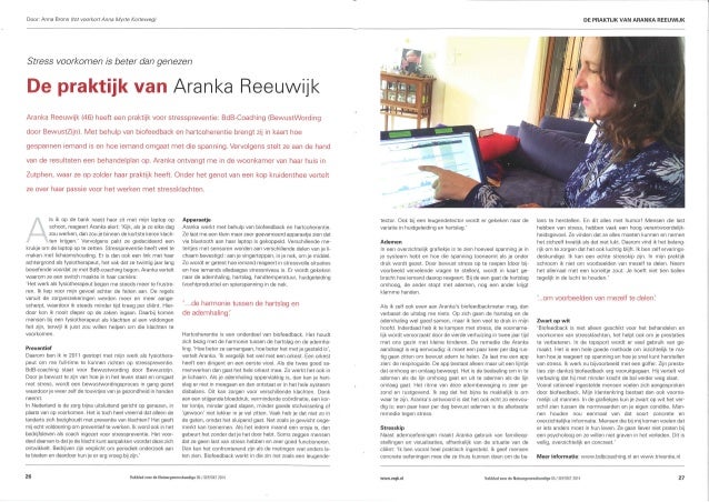 Artikel in Vakblad voorde natuurgeneeskunde september 2014