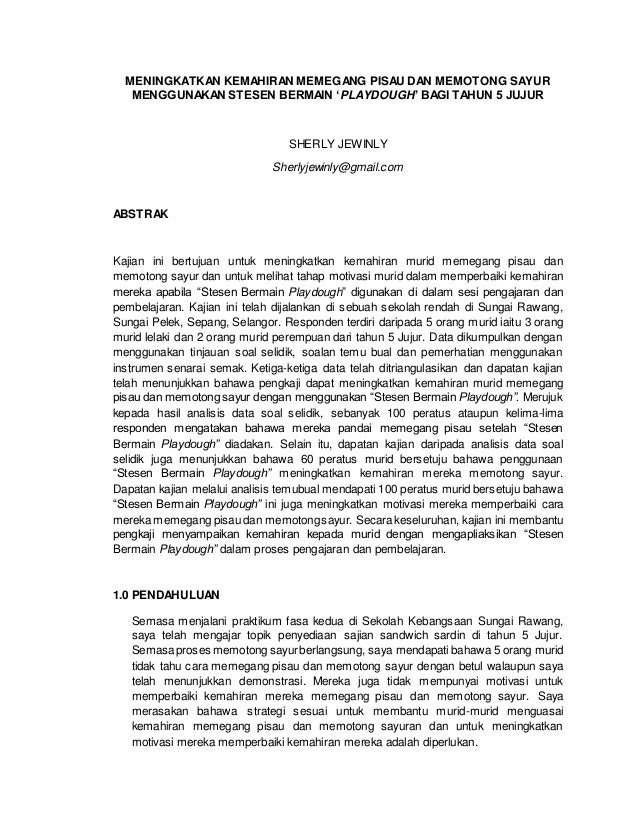 Contoh Artikel Penyelidikan Tindakan