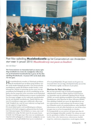 Artikel in De Klarinet nov. 2014 